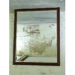 Mahogany framed bevelled glass mirror,