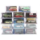 Fourteen Corgi Original Omnibus Company (OOC) diecast model buses including Guinness,