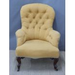 Victorian mahogany framed button back armchair