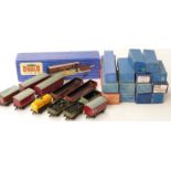 Twenty-six Hornby Dublo 00 gauge wagons and vans including TPO Mail Van Set, tankers etc,