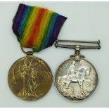 WWI medal pair comprising 1914-18 War Medal and Victory Medal awarded to B1041 1.A.M A.