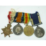 WWI medal group comprising 1914 - 1915 Star, War Medal, Victory Medal named to J 17314 C.F.