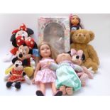 Collection of dolls and soft toys to include Disney Minnie Mouse, Cabbage Patch Kids, Rainbow Brite,