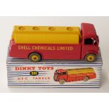 Dinky Toys diecast model Shell Chemicals Limited AEC Tanker with red cab and body and yellow tank