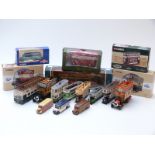 Sixteen Corgi diecast model buses, trams and coaches,