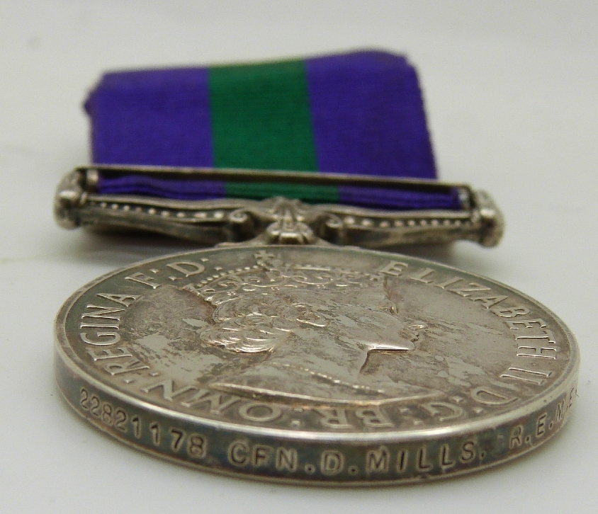 General Service Medal with Malaya clasp named to 22821178 CFN. D. Mills R.E.M. - Image 3 of 4