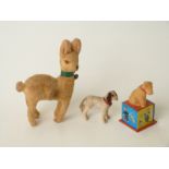 Three model animals comprising Rex The Reckoning Dog,