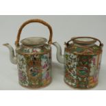 A pair of Chinese Canton famille rose teapots,