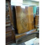 Victorian mahogany bow fronted wardrobe with crossbanded and inlaid detail,