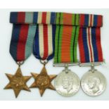 WWII group of four medals comprising 1939-1945 Star, France and Germany Star,