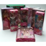 Eight Barbie dolls including Rapunzel, Happy Holidays, Glamorous Gala, Easter Basket etc,