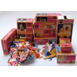 Sindy dolls house with a selection of boxed furniture,