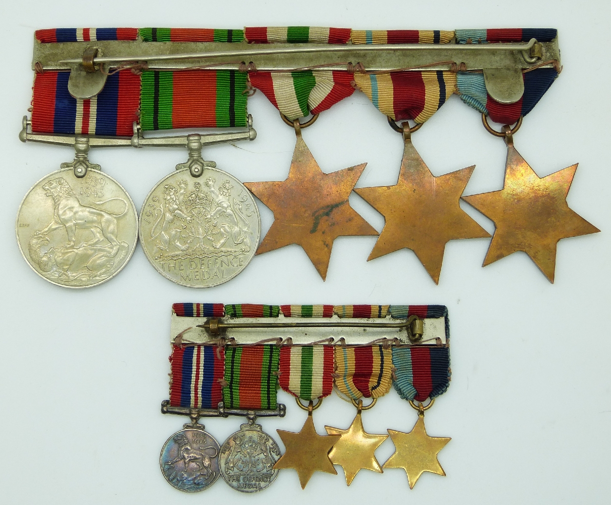 WWII British Army group of five medals comprising 1939-45 Star, Africa Star, Italy Star, - Image 2 of 3