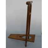 Victorian oak collapsible campaign boot jack,