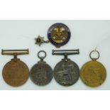 A group of four medals named to 134379 W.T.