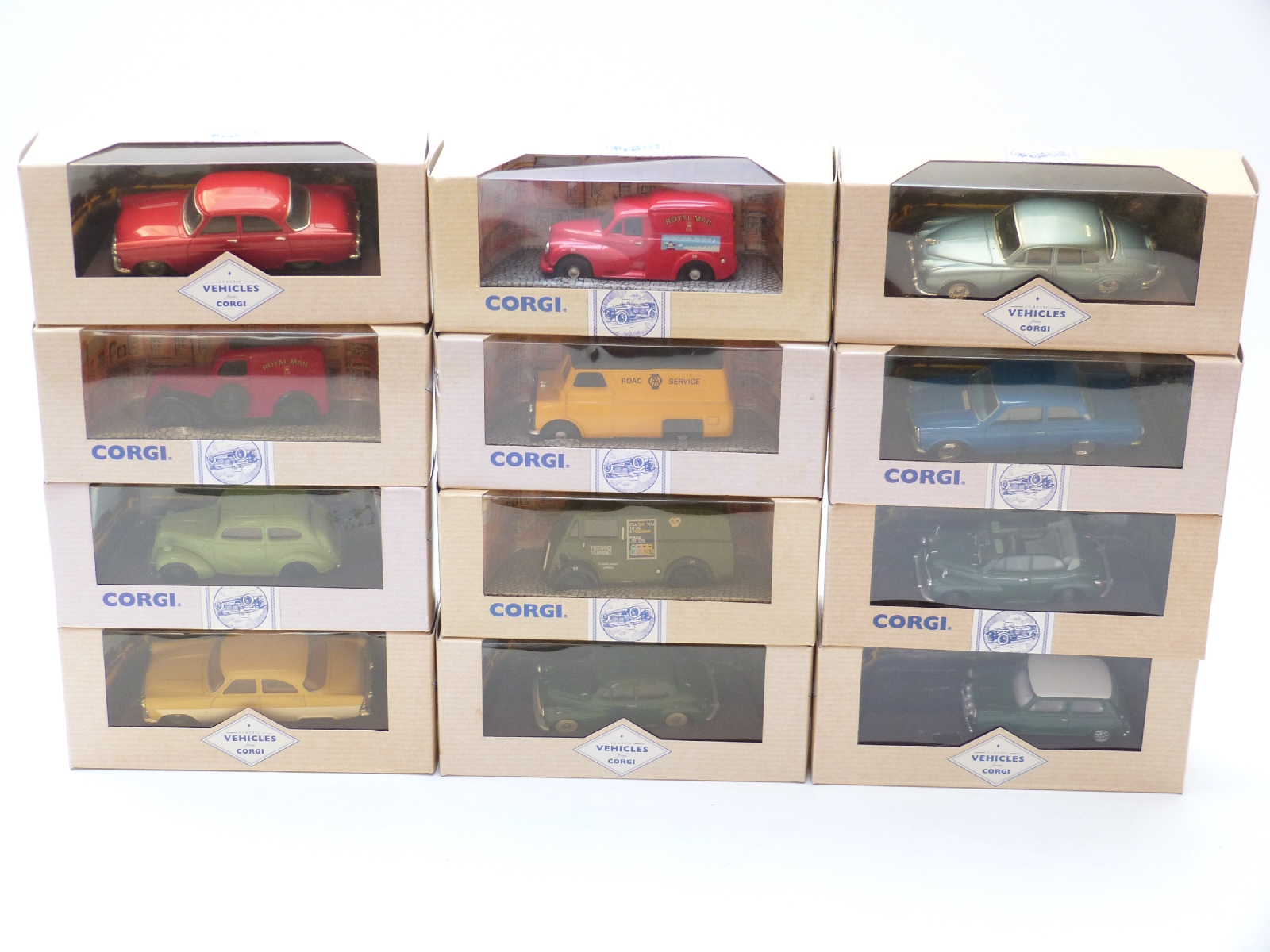 Twelve Corgi diecast model Classic Vehicles,