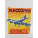 Meccano Aeroplane Constructor No 2 outfit advertising/ shop display promotional sign, 25x24.5cm.