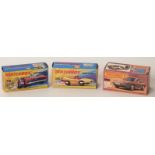 Three Matchbox 1-75 series diecast model vehicles 19, 58 and 59,