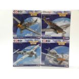 Four Corgi The Aviation Archive limited edition 1:72 scale diecast model aeroplanes Messerschmitt