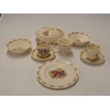 Seven pieces of Royal Doulton Bunnykins ware including a baby warming dish and cover