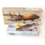 Two model aeroplane kits Airfix 1:72 scale Hercules and Mattel ¼ inch scale Rettarillard Mosquito,