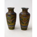 A pair of Chinese cloisonné vases