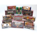 Sixteen Corgi diecast model vehicles including Tramlines, Jaguar, Collector's Classics, buses,