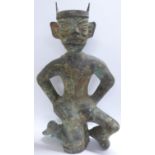 Chinese bronze Sanxingdui kneeling figure possibly,