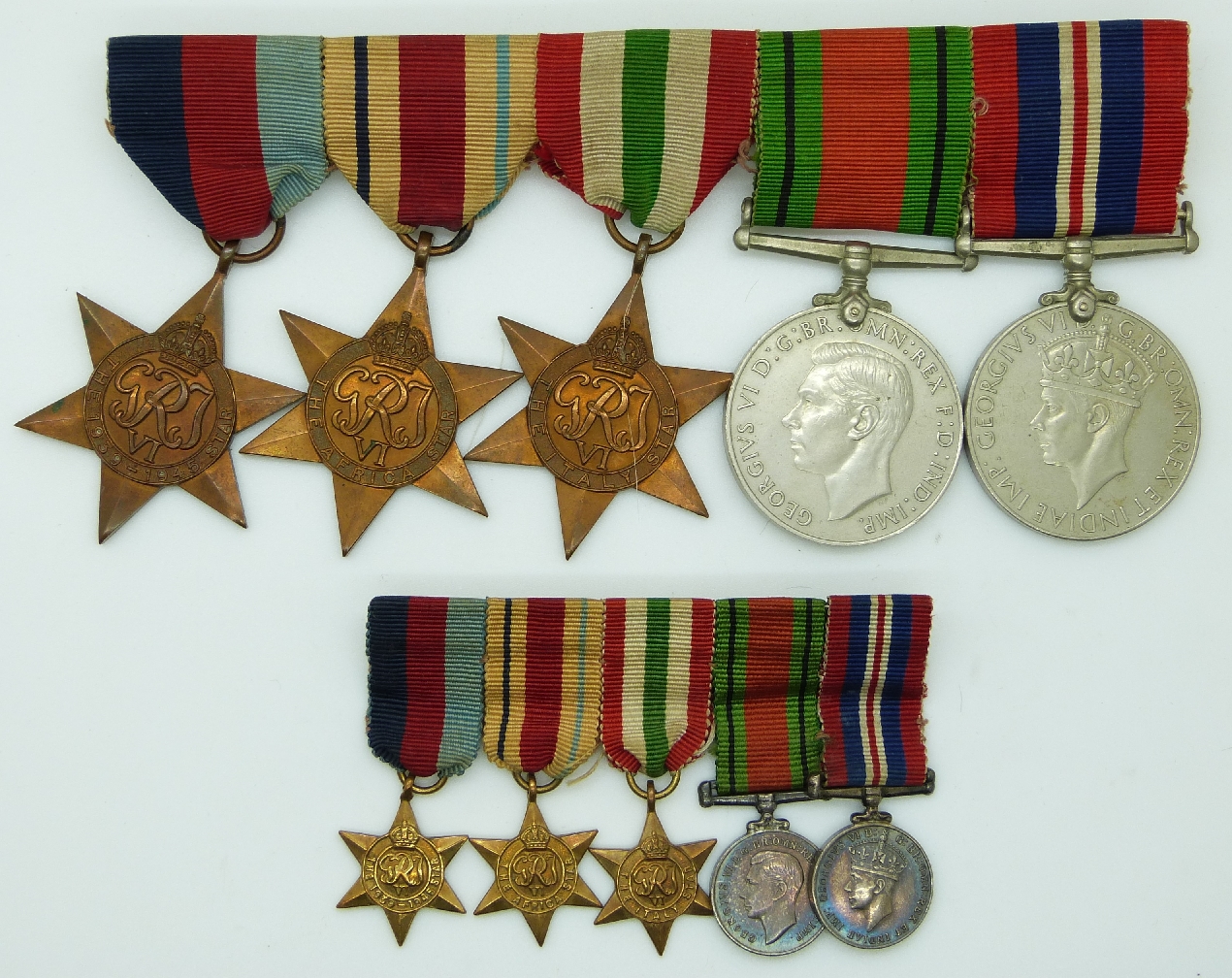 WWII British Army group of five medals comprising 1939-45 Star, Africa Star, Italy Star,