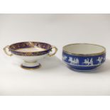 Noritake bowl with ship design and an Adams bowl with silver plated collar