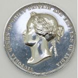 Bombay Presidency Rifle Association silver shooting medal, obverse young head of Queen Victoria,