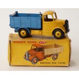 Dinky Toys diecast model Bedford End Tipper with blue bed and yellow cab and hubs 410,