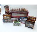 Seven Corgi diecast model vehicles including The Aviation Archive 100 Years of Flight Collection