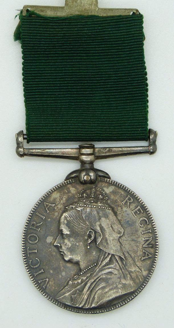 Victorian Volunteer Long Service and Good Conduct Medal named to QrMr & Captain F.