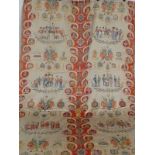 French military prints and a military interest curtain
