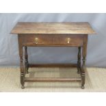 19thC oak hall table with drawer,