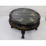 Oriental Shibayama table with two gilt and lacquer decoration,