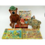 A collection of children's TV related items including Sooty and Sweep,