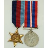 World War II medal pair comprising 1939 -1945 Star and medal awarded to Alfred John Summerhayes,