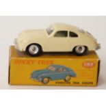 Dinky Toys diecast model Porsche 356A coupe with windows, cream body and spun hubs 182,