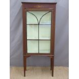 Edwardian glazed display cabinet W60 x D30 x H140cm