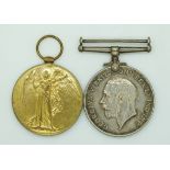 WWI medal pair comprising War Medal and Victory Medal awarded to 82512 Dvr R.