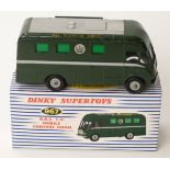 Dinky Supertoys diecast model BBC TV Mobile Control Room with green body and grey stripe,