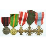 A group of four French medals including two Croix de Guerres and a Medaille des Evades