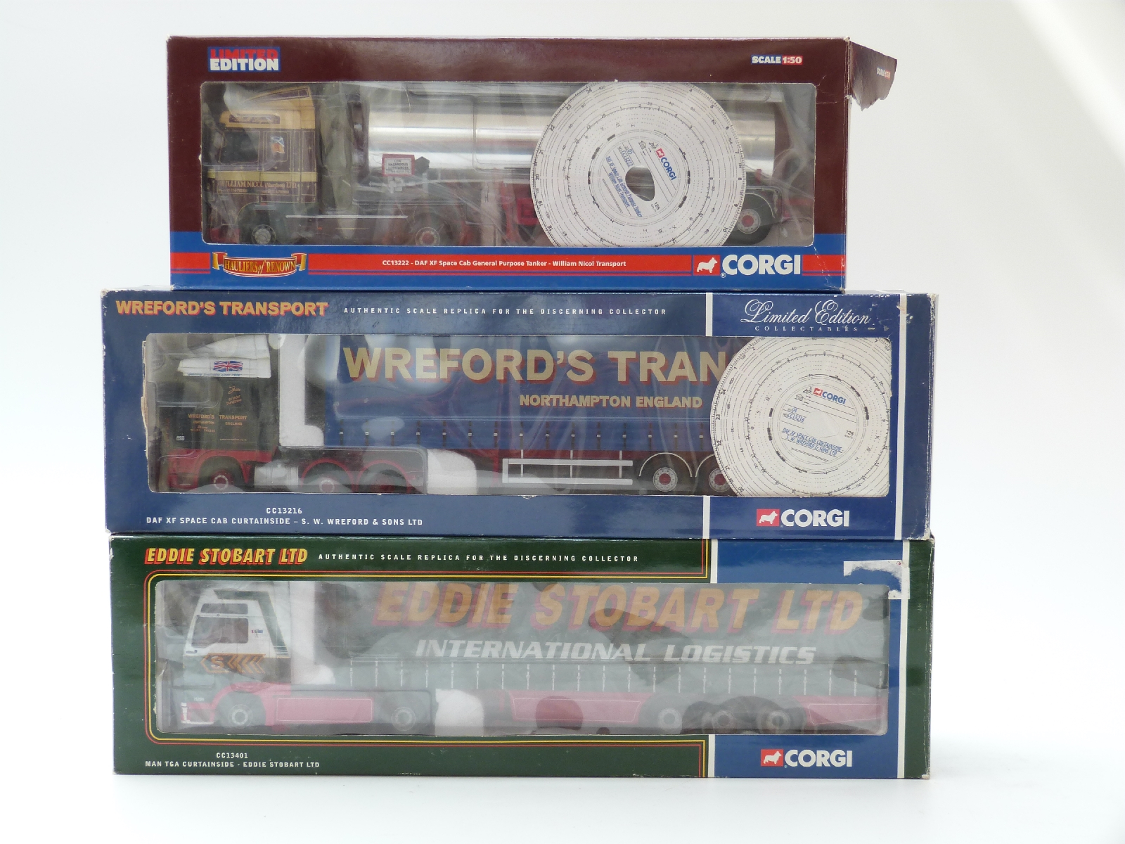 Three Corgi limited edition diecast model lorries comprising Hauliers of Renown William Nicol