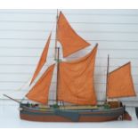 A scratch built model Thames Barge 'Josie Anna',