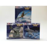 Three Corgi The Aviation Archive limited edition 1:72 scale diecast model aeroplanes Messerschmitt