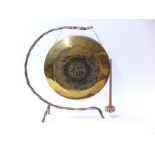 Chinese brass gong with dragon design