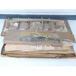 Maycraft Mercury part built 38" Deep Sea Cabin Cruiser wooden model boat kit, with original box.