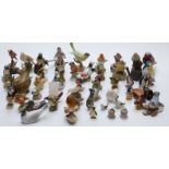 A large collection of ceramic birds including Royal Worcester,